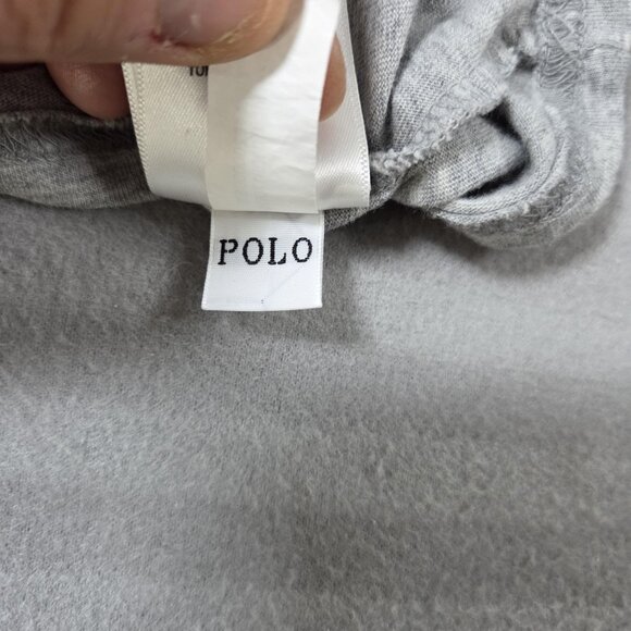 Polo Ralph Lauren Quarter Zip Hoodie Mens Medium Gray Big Pony Logo Spell Out - Picture 10 of 11